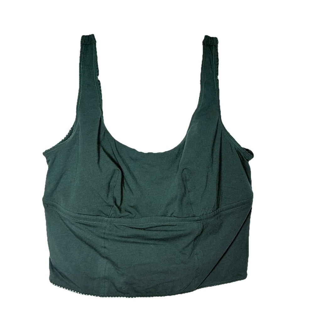 Aerie Superchill XL Forest Green Longline Bralette Cotton Stretch Lounge Top